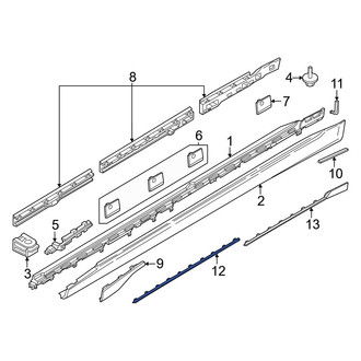 BMW OE - Front Left Upper Rocker Panel Molding Trim Insert