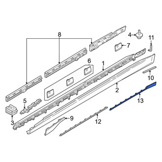 BMW OE - Rear Left Upper Rocker Panel Molding Trim Insert
