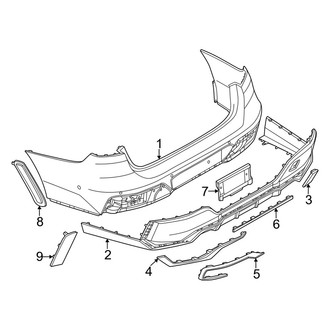 BMW OE - Rear Bumper - Bumper & Components (With M Sport Trim, Cover & Components)