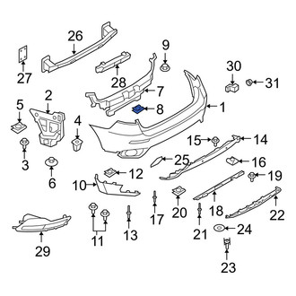 BMW OE - Bumper Cover Support Rail Nut