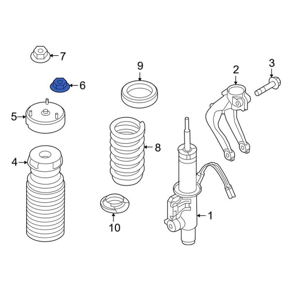 Suspension Shock Absorber Mount Nut