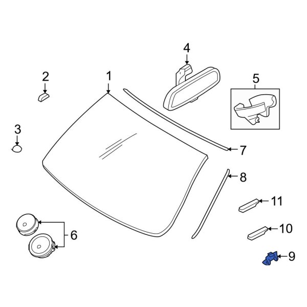 BMW OE 51317064098 Windshield Molding Clip