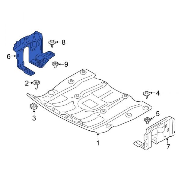 BMW OE 51757424918 - Front Right Radiator Support Splash Shield