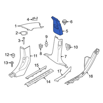 BMW OE - Left Upper Door Pillar Post Trim Set