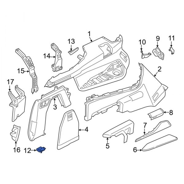 Quarter Panel Trim Panel Bracket