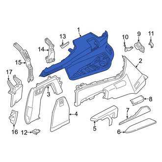 BMW OE - Rear Left Upper Interior Quarter Panel Trim Panel