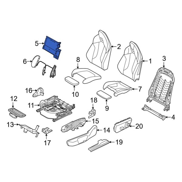 BMW OE 52107310990 Front Seat Lumbar Support Cushion