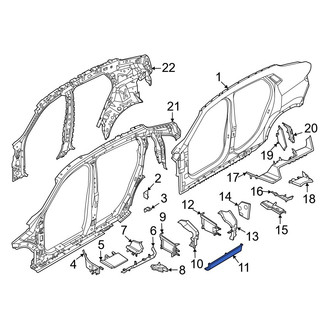 BMW OE - Center Left Body B-Pillar Baffle Plate
