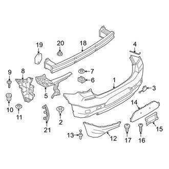 BMW OE - Rear Bumper - Bumper & Components (W/O M Sport Package, Bumper Cover & Trim)