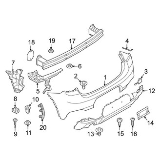 BMW OE - Rear Bumper - Bumper & Components (With M Sport Package, Bumper Cover & Trim), (M35i)