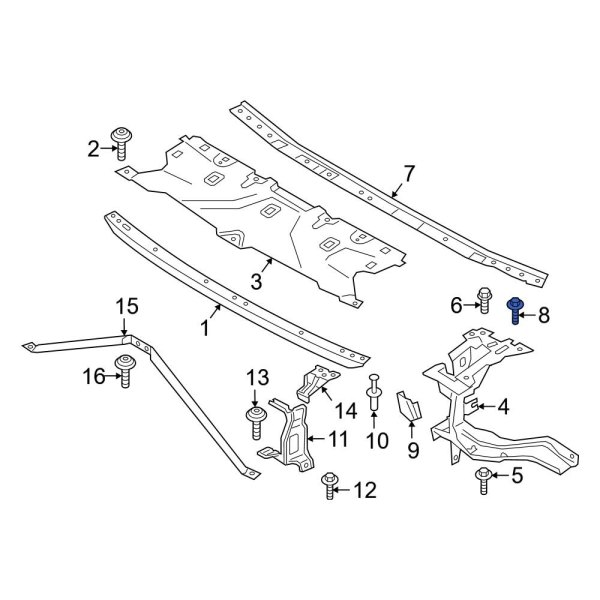 Radiator Support Panel Reinforcement Bolt