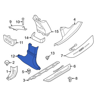 BMW OE - Left Lower Door Pillar Post Trim Set