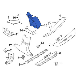 BMW OE - Left Lower Door Pillar Post Trim Set