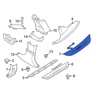 BMW OE - Rear Left Door Trim Sill Plate Insert