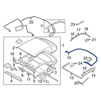 BMW OE - Rear Convertible Top Seal