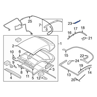 BMW OE - Left Convertible Top Stowage Compartment Water Deflector