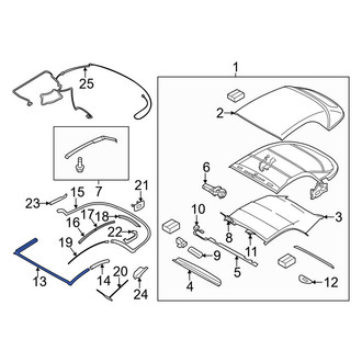 BMW OE - Front Convertible Top Tonneau Cover Seal