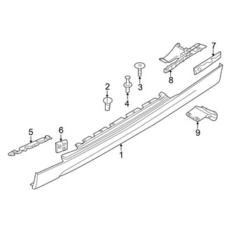 BMW OE - Pillars, Rocker & Floor - Exterior Trim (W/O Performance Package), (Convertible)
