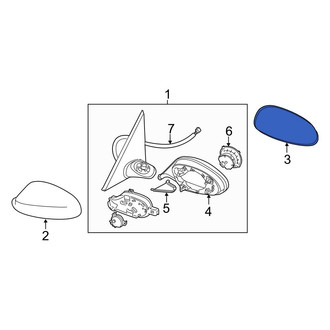 BMW OE - Front Left Door Mirror Glass