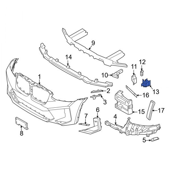 Bumper Cover Support Rail Bracket