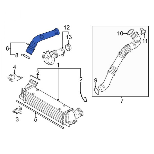 BMW OE 13717588283 Right Intercooler Pipe