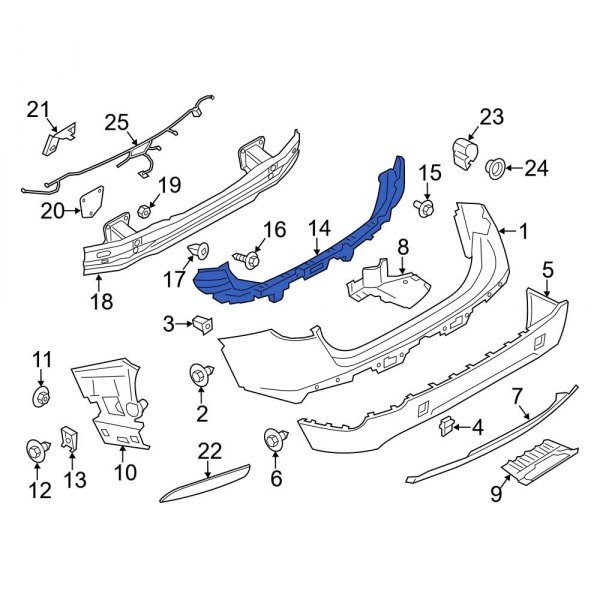 Bumper Cover Support Rail