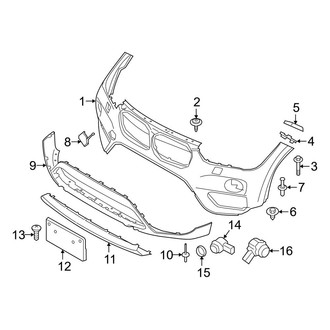 BMW OE - Front Bumper & Grille - Bumper & Components (W/O M Sport Package, Bumper Cover & Trim)