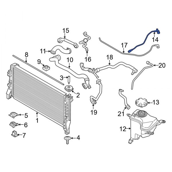 Engine Coolant Overflow Hose