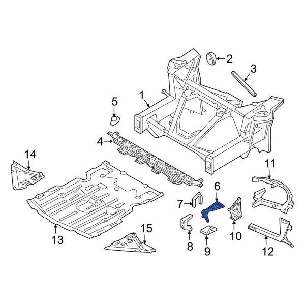 BMW OE 51647336233 - Front Radiator Support Panel Reinforcement