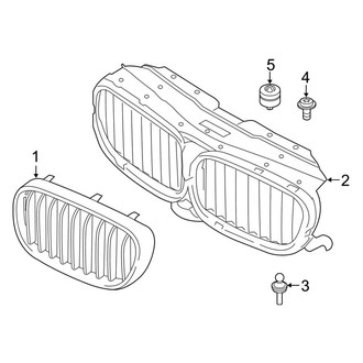 BMW OE - Front Bumper & Grille - Grille & Components (W/O M Type Upper Grille)