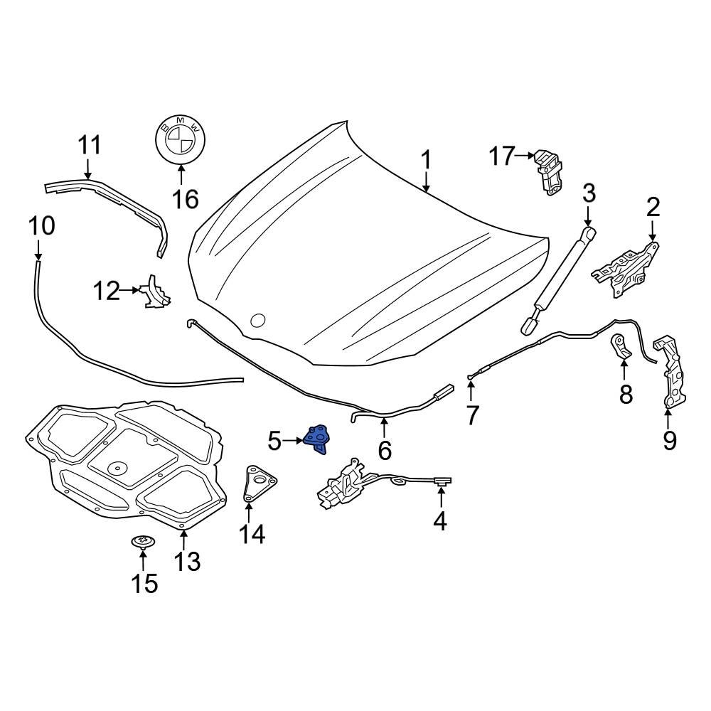 BMW OE 51237347412 - Front Hood Latch Striker Plate