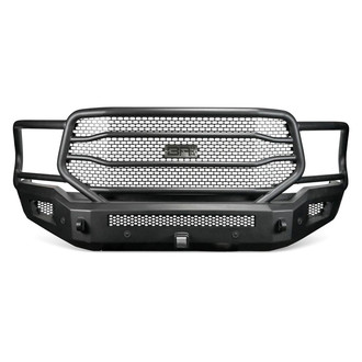 Body Armor 4x4® - Ambush XT Full Width Black Powder Coated Front HD Bumper with Grille Guard and 2" Hitch Receiver