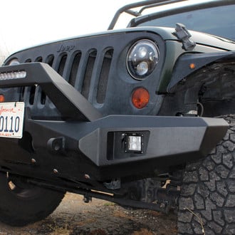 Body Armor 4x4® - Orion Full Width Black Powder Coated Front Winch HD Bumper with Hoop