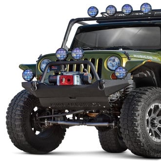 Body Armor 4x4® - Full Width Black Front Winch HD Bumper with Hoop