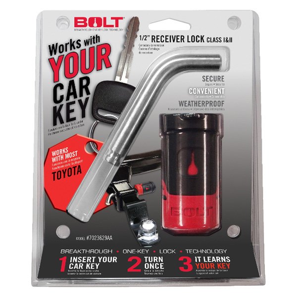 Bolt Lock® - 1/2" Trailer Hitch Pin Lockfor 1-1.5" Square Receiver