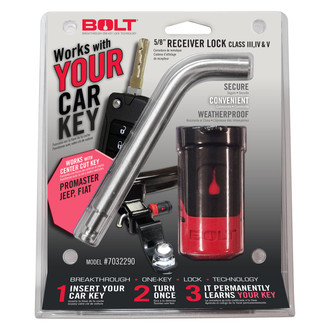 Bolt Lock® - Jeep Center Cut 5/8" Trailer Hitch Pin Lock for 2" and 2-1/2" Square Receiver