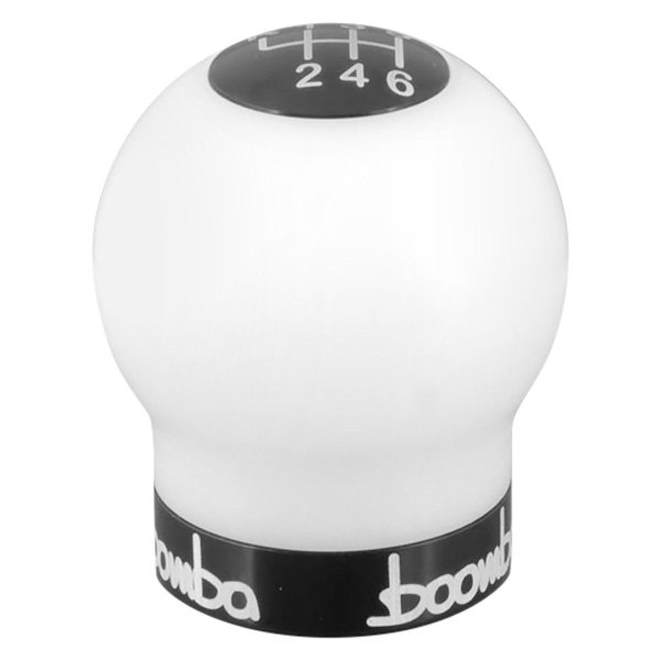 Boomba Racing® - White Round V2 Weighted Shift Knob with Black Aluminum Accents