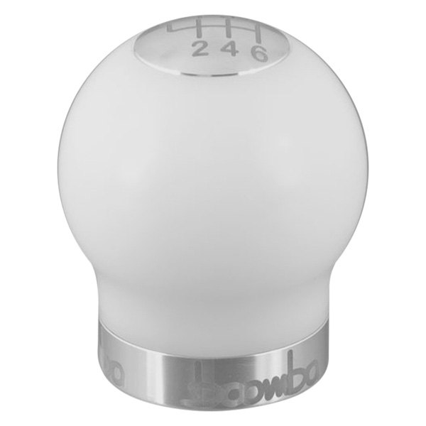 Boomba Racing® - White Round V2 Weighted Shift Knob with Natural Aluminum Accents