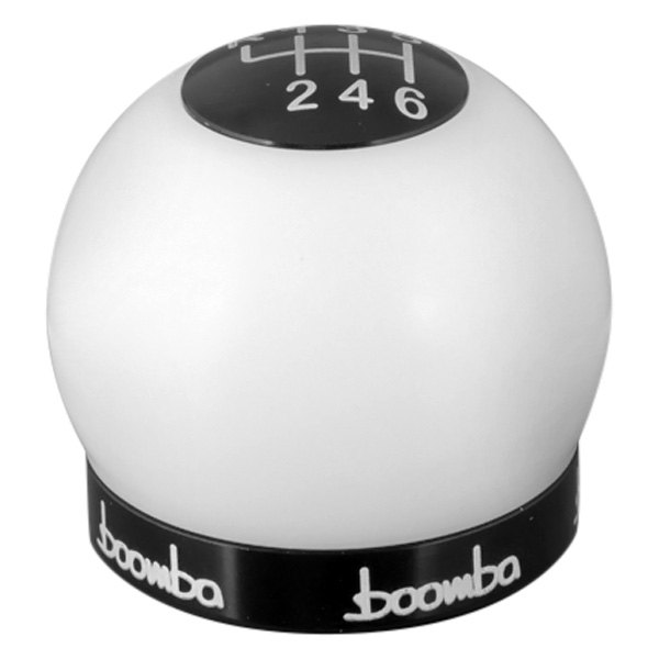 Boomba Racing® - White Round V2 Weighted Shift Knob with Black Aluminum Accents