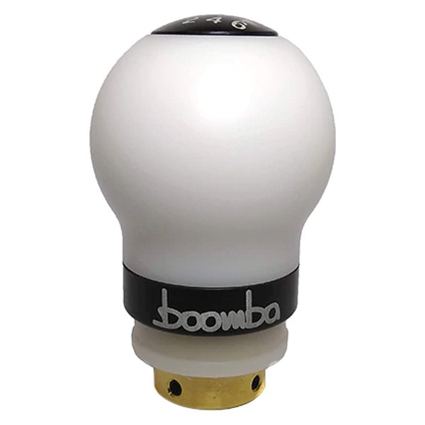 Boomba Racing® - White Round V2 Weighted Shift Knob with Black Aluminum Accents