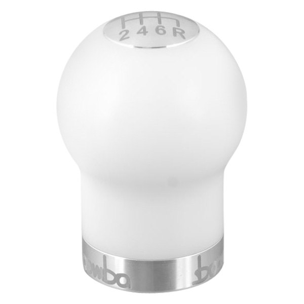 Boomba Racing® - White Round V2 Weighted Shift Knob with Natural Aluminum Accents