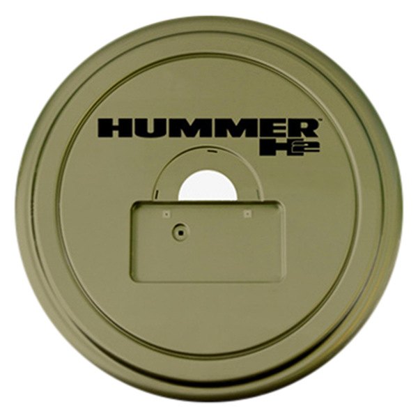 Boomerang® - 35" MasterSeries™ Sage Green Metallic Spare Tire Cover with Painted to Match SS Ring and Hummer H2 Logo