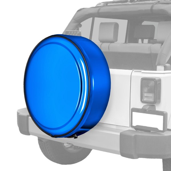 Boomerang® - 31.5" MasterSeries™ Surf Blue Pearl Spare Tire Cover with Painted to Match SS Ring