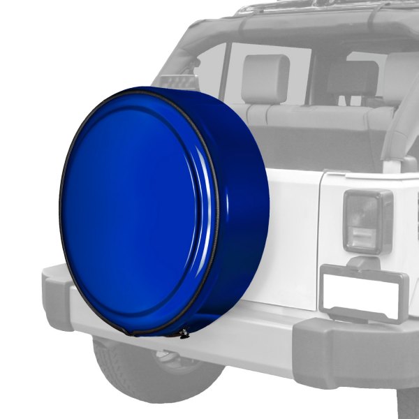 Boomerang® - 30" MasterSeries™ Deep Water Blue Pearl Spare Tire Cover with Painted to Match SS Ring