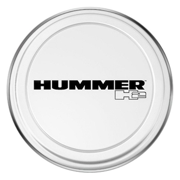 Boomerang® - 35" MasterSeries™ White Spare Tire Cover with Polished SS Ring and Hummer H2 Logo
