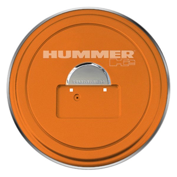 Boomerang® - 35" MasterSeries™ Sunset Orange Spare Tire Cover with Polished SS Ring and Hummer H2 Logo