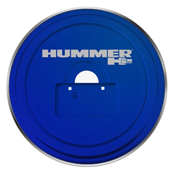 Boomerang® - 35" MasterSeries™ Ultra Marine Spare Tire Cover with Polished SS Ring and Hummer H2 Logo