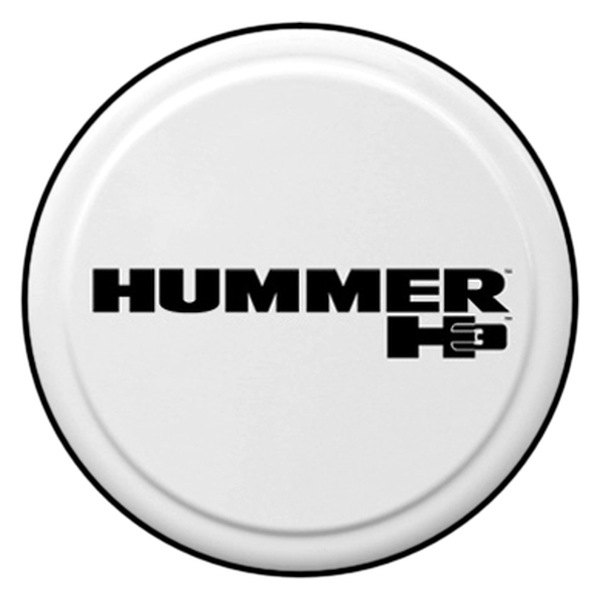 Boomerang® - 32" Rigid Series™ White Spare Tire Cover and Hummer H3 Logo