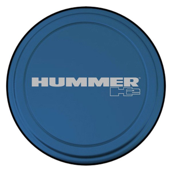 Boomerang® - 35" Rigid Series™ All Terrain Blue Spare Tire Cover and Hummer H2 Logo