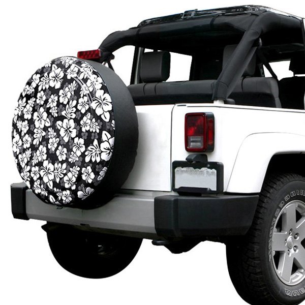 Boomerang® - 28" Rigid Series™ Hawaiian Black and White Print Spare Tire Cover